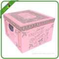 Pink Fancy Cardboad Baby Gift Box with Lid
